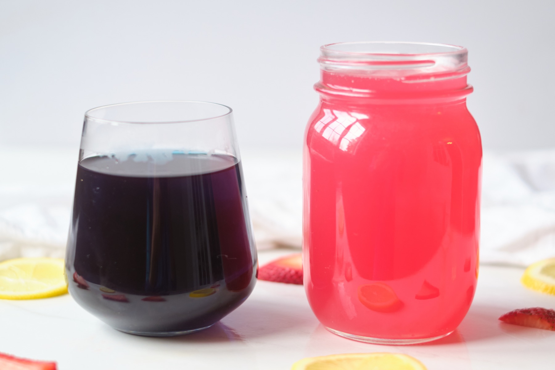 ingredients to make galaxy pink lemonade
