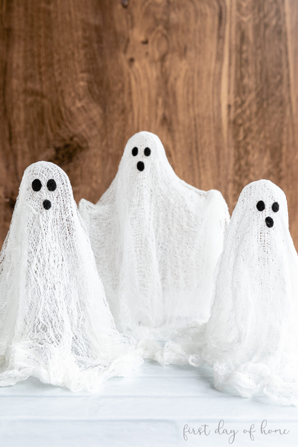 DIY Cheesecloth Ghosts Decor