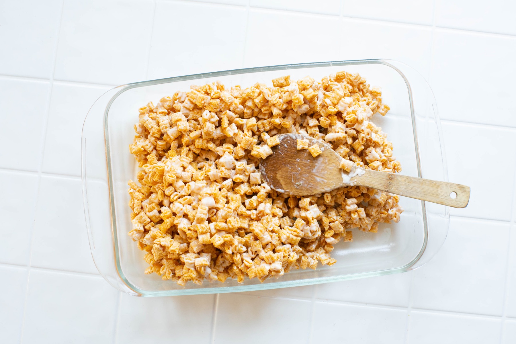 cap'n crunch cereal treat bars in a pan