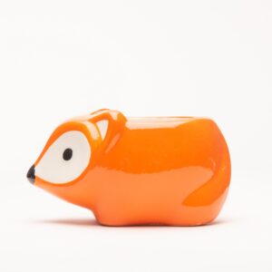 Alternative view of Fox Planter, Ceramic Animal Planter