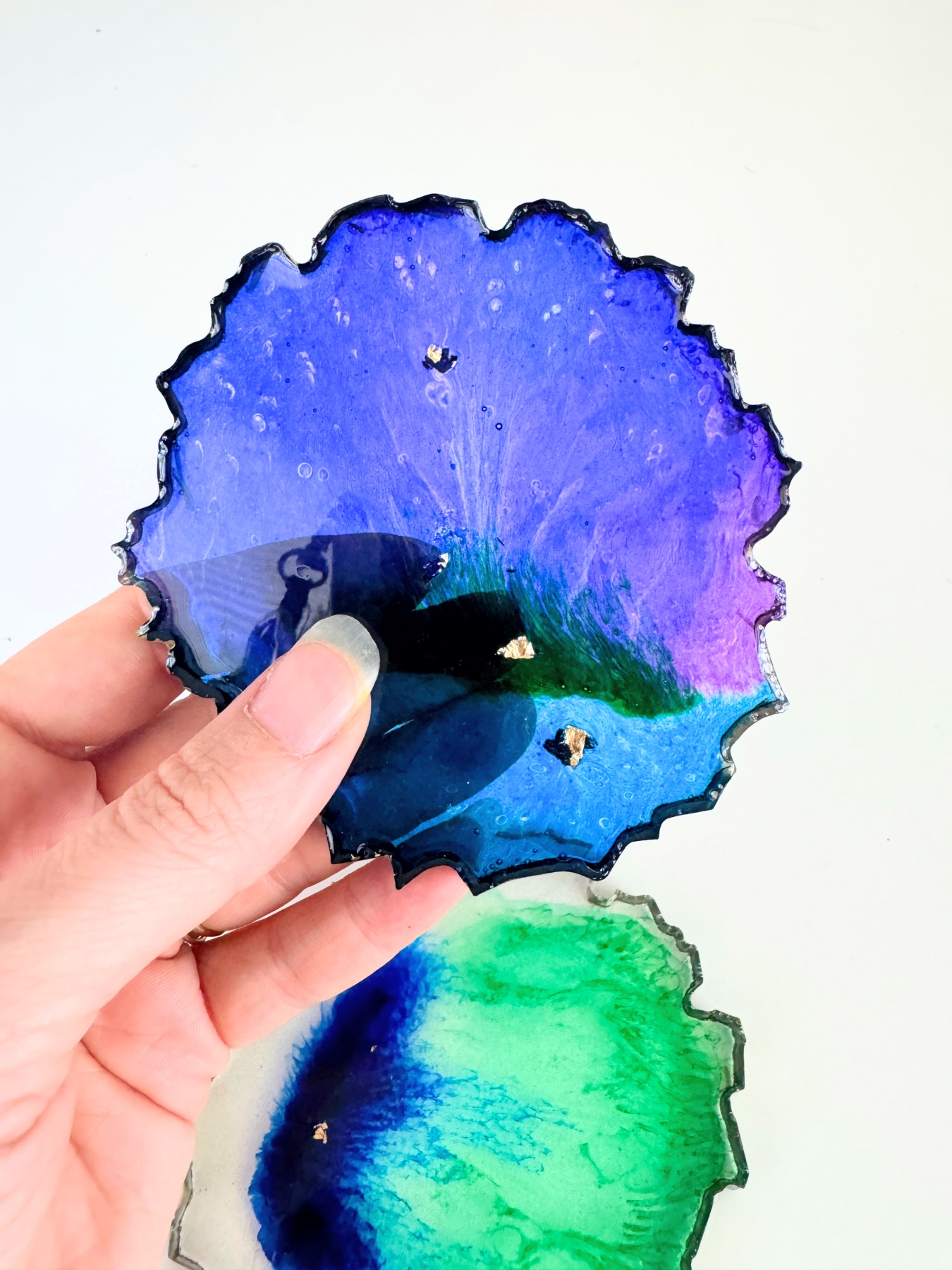 gemstone coaster making tutorial with resin