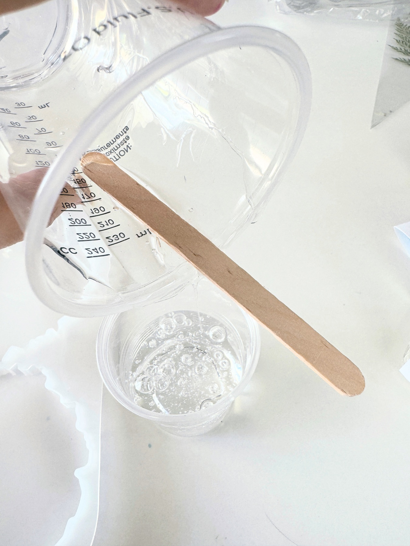 pouring and mixing resin for diy coasters