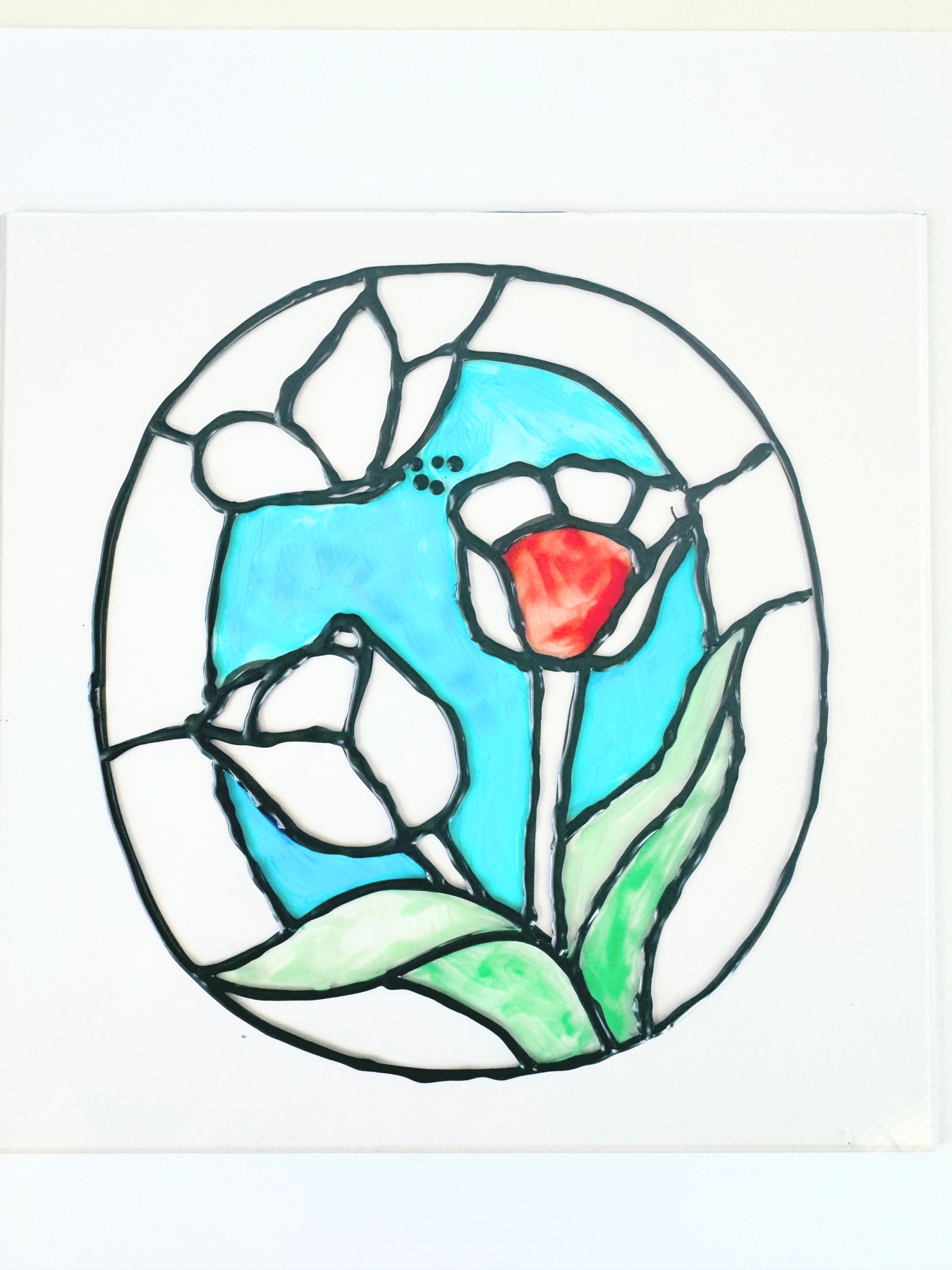 continue to fill in the spaces with mod podge web