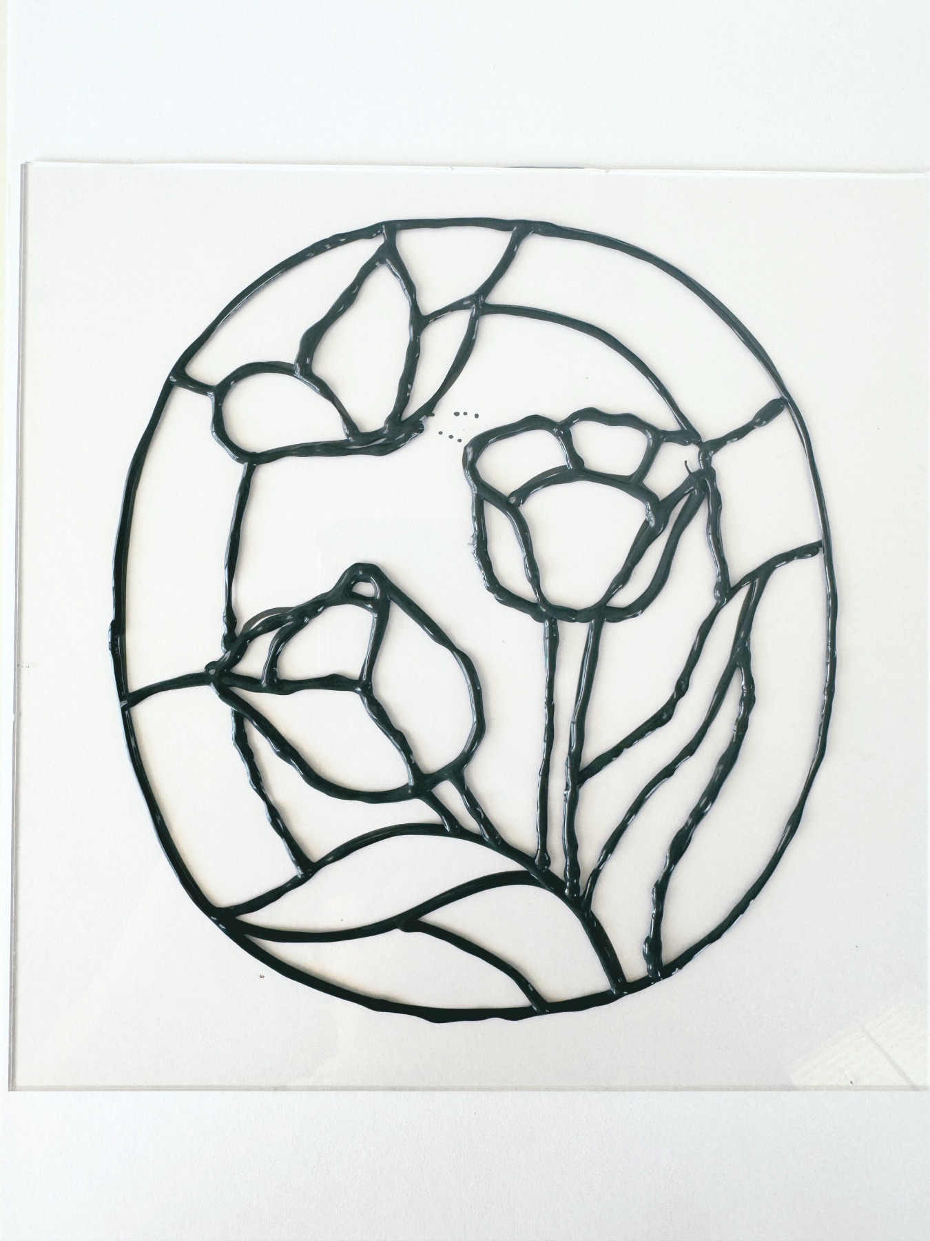 finished outline of the stained glass window web