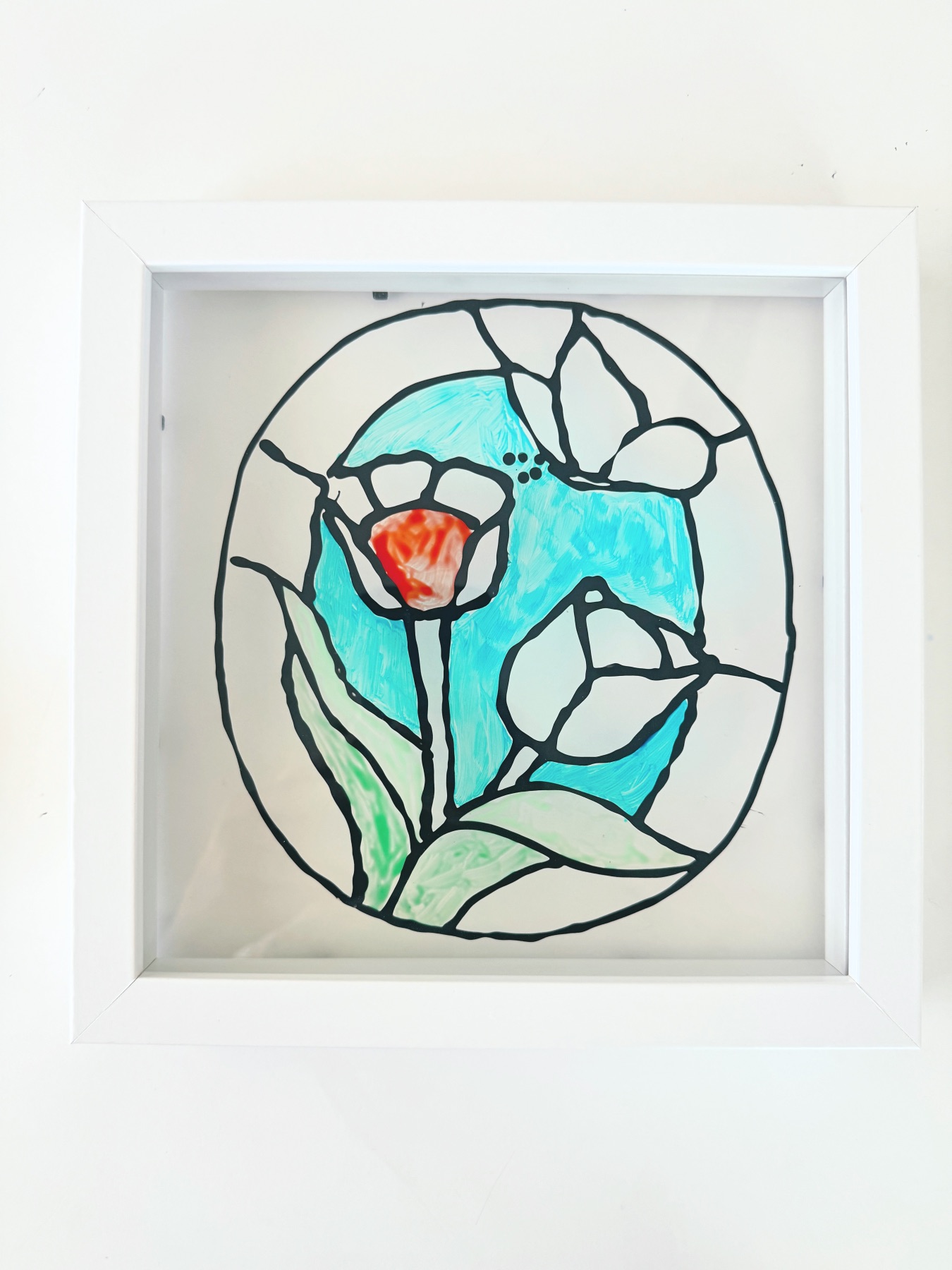 framed stained glass window diy web