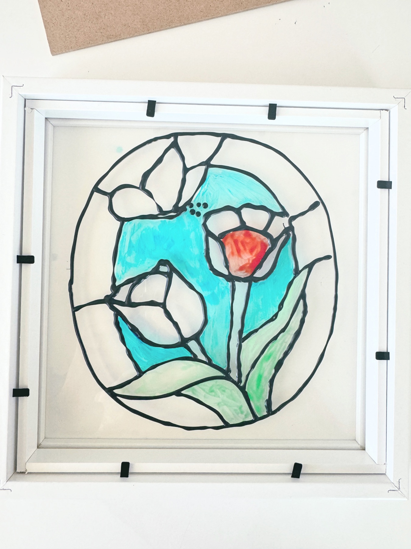 seal the stained glass inside the frame web