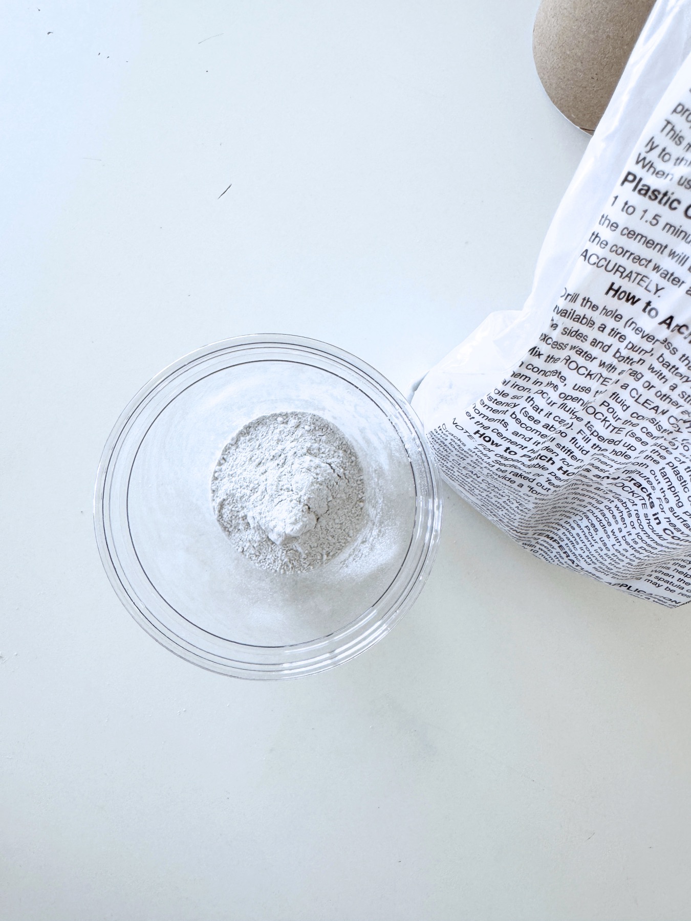 concrete powder added to a cup web