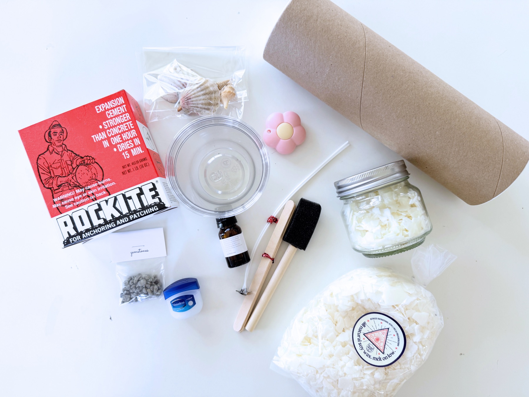 supplies to make a concrete candle web