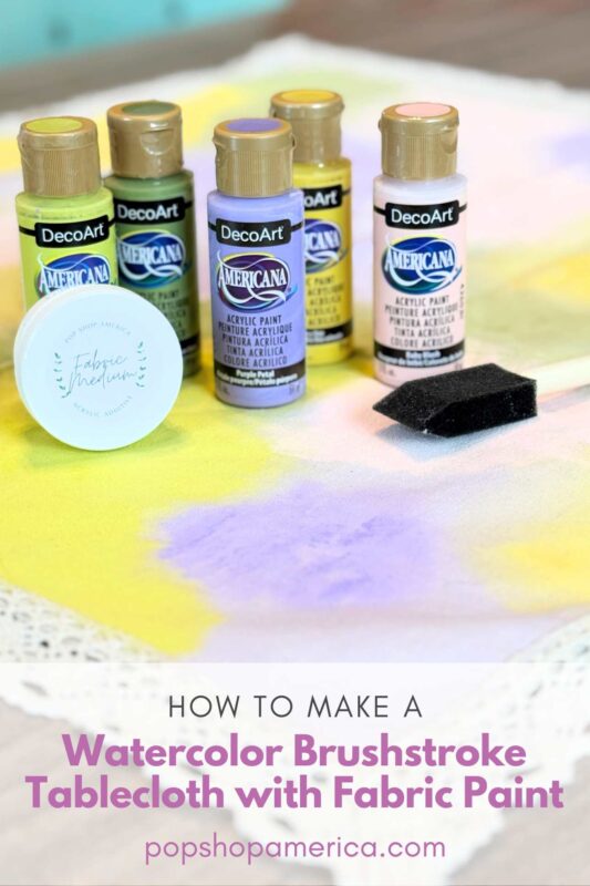 Watercolor Brushstroke Tablecloth DIY Feature