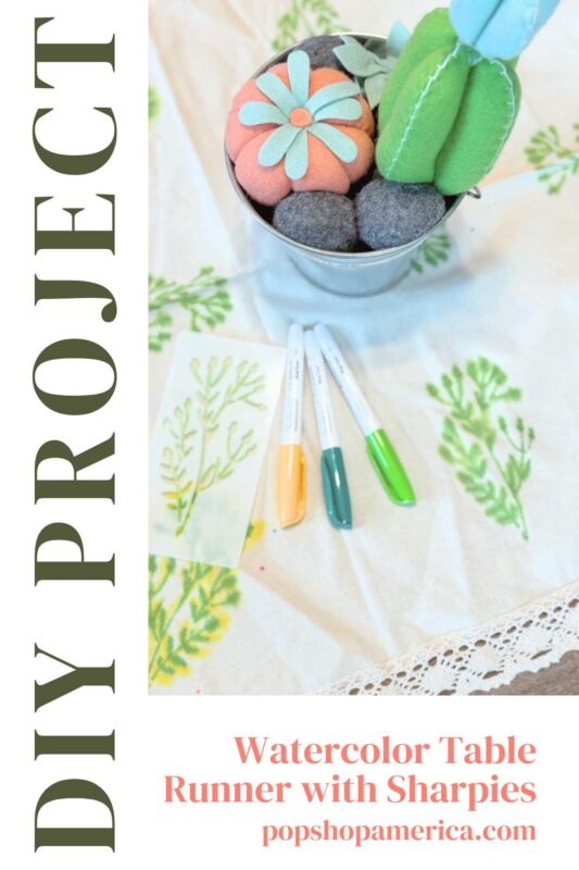 diy sharpie watercolor table runner tutorial feature