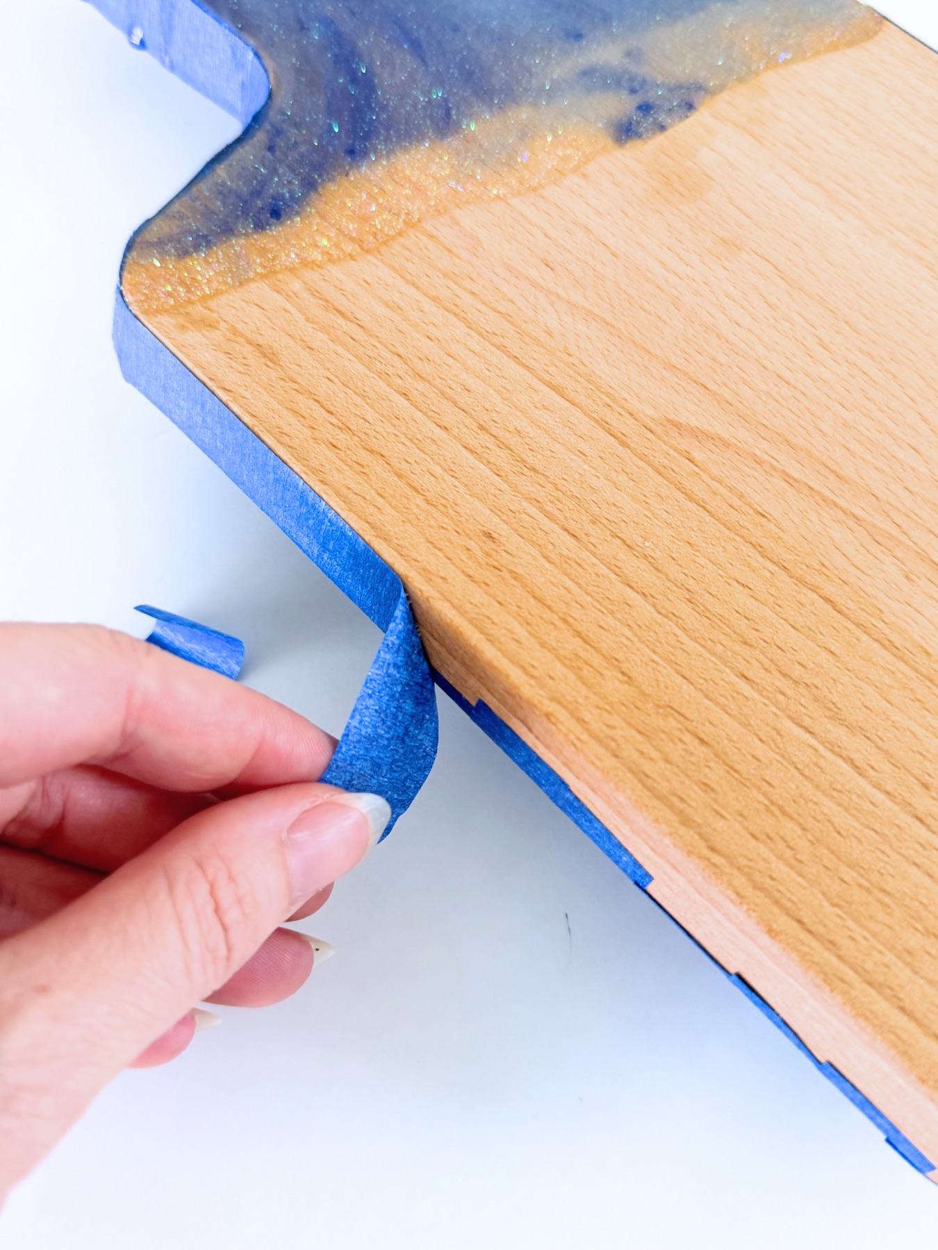 peel the tape off the resin board web