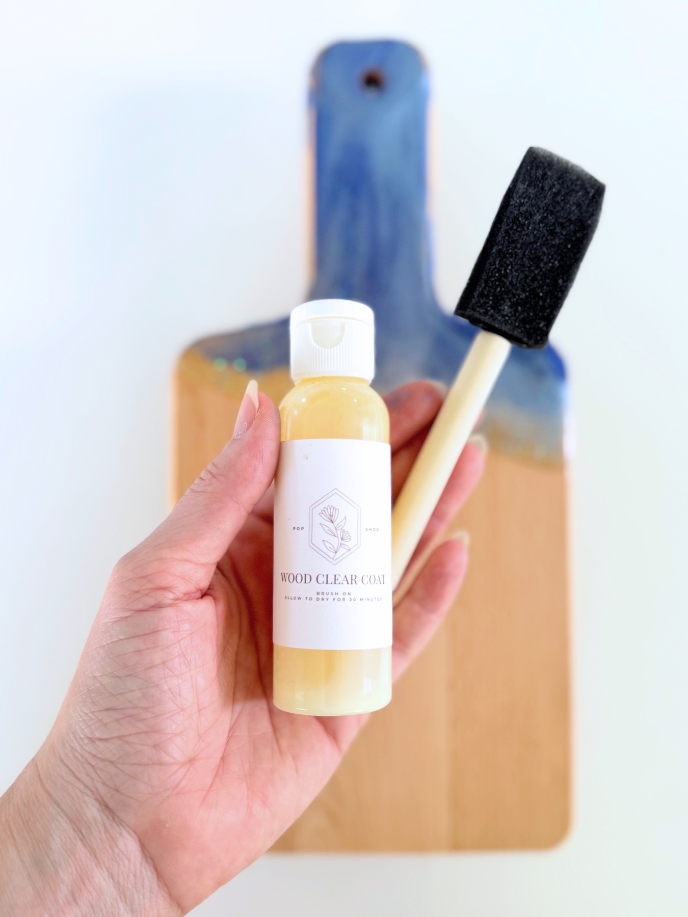 use clear coat to seal the resin board web