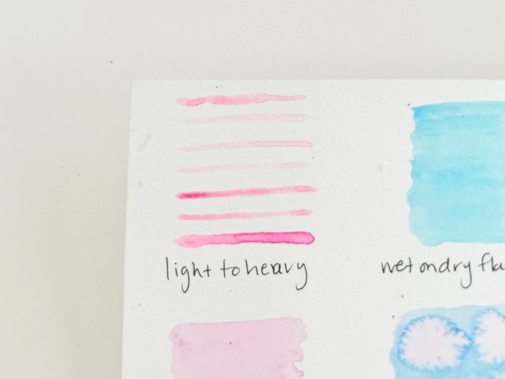 light to heavy brush strokes watercolor