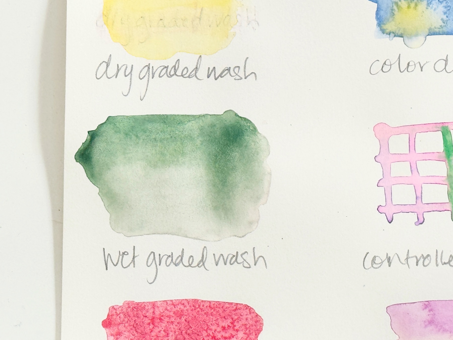 wet graded wash watercolor painting