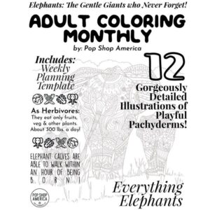 Alternative view of Elephants Adult Coloring Book