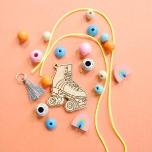 DIY Kit, Beaded Roller Skate Necklace Jewelry Supply Kit