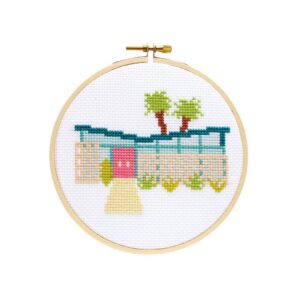 DIY Kit, Palm Springs Getaway Midcentury Home Cross Stitch