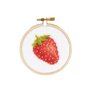 DIY Kit, Strawberry Cross Stitch Kit for Beginners