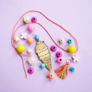 DIY Kit, Beaded Ice Cream Necklace Making Kit